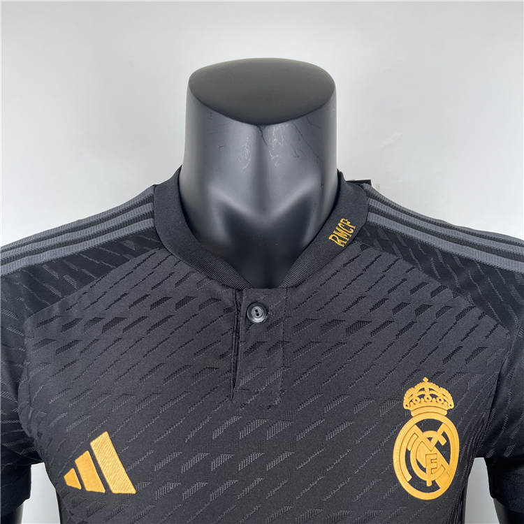 Real Madrid 23/24 Third Black Soccer Jersey Football Shirt (Authentic Version) - Click Image to Close